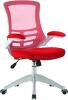 Nautilus Luna Designer Mesh Chair - White Shell - Red