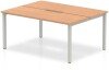 Dynamic Evolve Plus Bench Desk Two Person Back To Back - 1200 x 1600mm - Oak