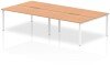 Dynamic Evolve Plus Bench Desk Four Person Back To Back - 3200 x 1600mm - Oak