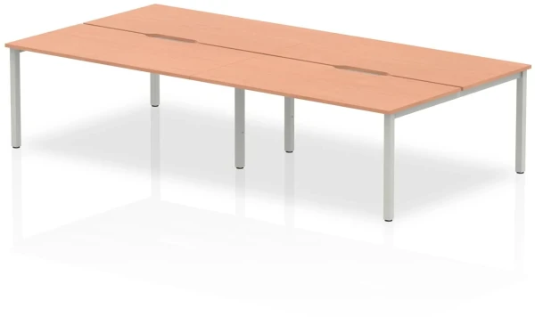 Dynamic Evolve Plus Bench Desk Four Person Back To Back - 3200 x 1600mm - Beech