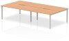 Dynamic Evolve Plus Bench Desk Four Person Back To Back - 3200 x 1600mm - Oak