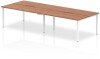 Dynamic Evolve Plus Bench Desk Four Person Back To Back - 2800 x 1600mm - Walnut