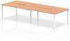 Dynamic Evolve Plus Bench Desk Four Person Back To Back - 2800 x 1600mm - Oak