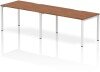 Dynamic Evolve Plus Bench Desk Two Person Row - 2800 x 800mm - Walnut