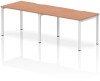 Dynamic Evolve Plus Bench Desk Two Person Row - 2400 x 800mm - Beech