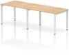 Dynamic Evolve Plus Bench Desk Two Person Row - 2400 x 800mm - Maple