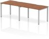 Dynamic Evolve Plus Bench Desk Two Person Row - 2400 x 800mm - Walnut