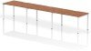 Dynamic Evolve Plus Bench Desk Three Person Row - 4200 x 800mm - Walnut