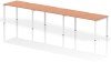 Dynamic Evolve Plus Bench Desk Three Person Row - 4200 x 800mm - Beech