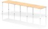 Dynamic Evolve Plus Bench Desk Three Person Row - 3600 x 800mm - Maple