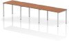 Dynamic Evolve Plus Bench Desk Three Person Row - 3600 x 800mm - Walnut