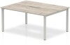 Dynamic Evolve Plus Bench Desk Two Person Back To Back - 1600 x 1600mm - Grey oak