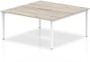 Dynamic Evolve Plus Bench Desk Two Person Back To Back - 1400 x 1600mm - Grey oak