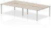 Dynamic Evolve Plus Bench Desk Four Person Back To Back - 2400 x 1600mm - Grey oak