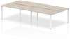 Dynamic Evolve Plus Bench Desk Four Person Back To Back - 2400 x 1600mm - Grey oak