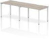 Dynamic Evolve Plus Bench Desk Two Person Row - 2400 x 800mm - Grey oak