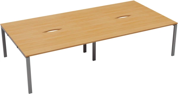 TC Bench Desk, Pod of 4, Full Depth - 2400 x 1600mm - Beech