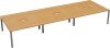 TC Bench Desk, Pod of 6, Full Depth - 3600 x 1600mm - Beech