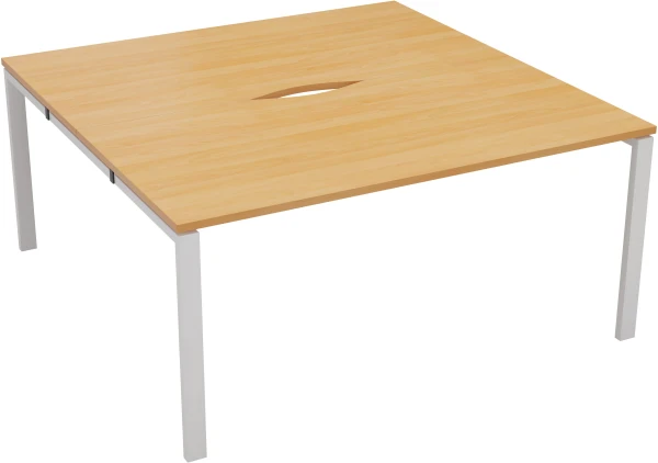 TC Bench Desk, Pod of 2, Full Depth - 1200 x 1600mm - Beech