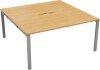 TC Bench Desk, Pod of 2, Full Depth - 1400 x 1600mm - Beech