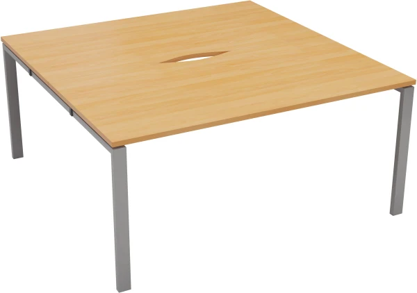 TC Bench Desk, Pod of 2, Full Depth - 1400 x 1600mm - Beech