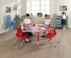 Metalliform Start Right Height Adjustable Semi-Circular Table - 1200 x 600mm