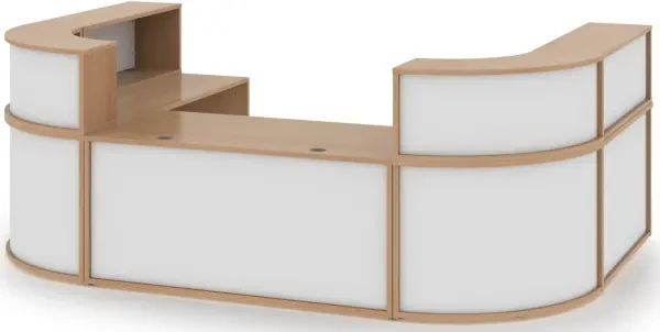 Gentoo Extra Large U-shaped Complete Reception Unit - Beech/White