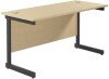 TC Single Upright Rectangular Desk with Single Cantilever Legs - 1400mm x 600mm - Maple (8-10 Week lead time)