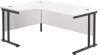 TC Twin Leg Corner Desk 1600 x 1200mm - White