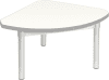 Gopak Enviro Silver Frame Coffee Table - Quadrant 600 x 600mm - White