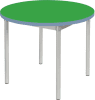 Gopak Enviro Silver Frame Coffee Table - Round 600mm Diameter - Pea Green
