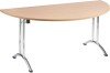 Nautilus Versa Folding Semi-Circular Table with Chrome Frame - 1600 x 800mm