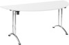 Nautilus Versa Folding Semi-Circular Table with Chrome Frame - 1600 x 800mm