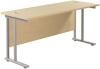 TC Twin Upright Rectangular Desk with Twin Cantilever Legs - 1600mm x 600mm - Maple (8-10 Week lead time)