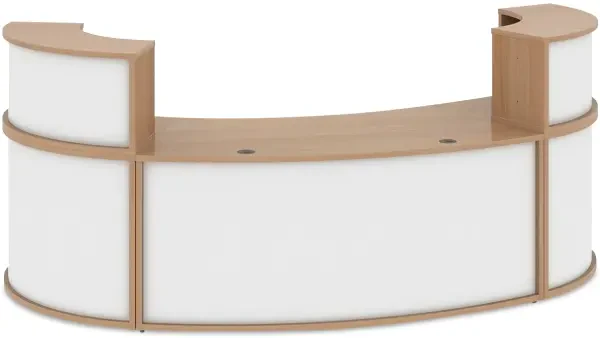 Gentoo Large Curved Complete Reception Unit - Beech/White