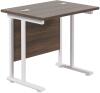 TC Twin Upright Rectangular Desk with Twin Cantilever Legs - 800mm x 600mm - Dark Walnut (8-10 Week lead time)