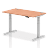 Dynamic Air Rectangular Height Adjustable Desk with Cable Ports - 1400mm x 800mm - Beech