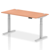 Dynamic Air Rectangular Height Adjustable Desk with Cable Ports - 1600mm x 800mm - Beech