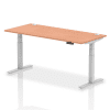 Dynamic Air Rectangular Height Adjustable Desk with Cable Ports - 1800mm x 800mm - Beech