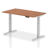 Dynamic Air Rectangular Height Adjustable Desk with Cable Ports - 1400mm x 800mm - Walnut