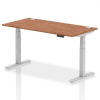 Dynamic Air Rectangular Height Adjustable Desk with Cable Ports - 1600mm x 800mm - Walnut