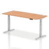 Dynamic Air Rectangular Height Adjustable Desk with Cable Ports - 1800mm x 800mm - Oak