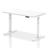 Dynamic Air Rectangular Height Adjustable Desk with Cable Ports - 1400mm x 800mm - White