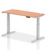 Dynamic Air Rectangular Height Adjustable Desk with Cable Ports - 1400mm x 600mm - Beech