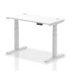 Dynamic Air Rectangular Height Adjustable Desk with Cable Ports - 1200mm x 600mm - White