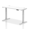 Dynamic Air Rectangular Height Adjustable Desk with Cable Ports - 1400mm x 600mm - White