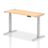 Dynamic Air Rectangular Height Adjustable Desk with Cable Ports - 1400mm x 600mm - Maple