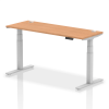 Dynamic Air Rectangular Height Adjustable Desk with Cable Ports - 1600mm x 600mm - Oak