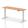 Dynamic Air Rectangular Height Adjustable Desk with Cable Ports - 1800mm x 600mm - Oak