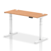 Dynamic Air Rectangular Height Adjustable Desk with Cable Ports - 1400mm x 600mm - Oak